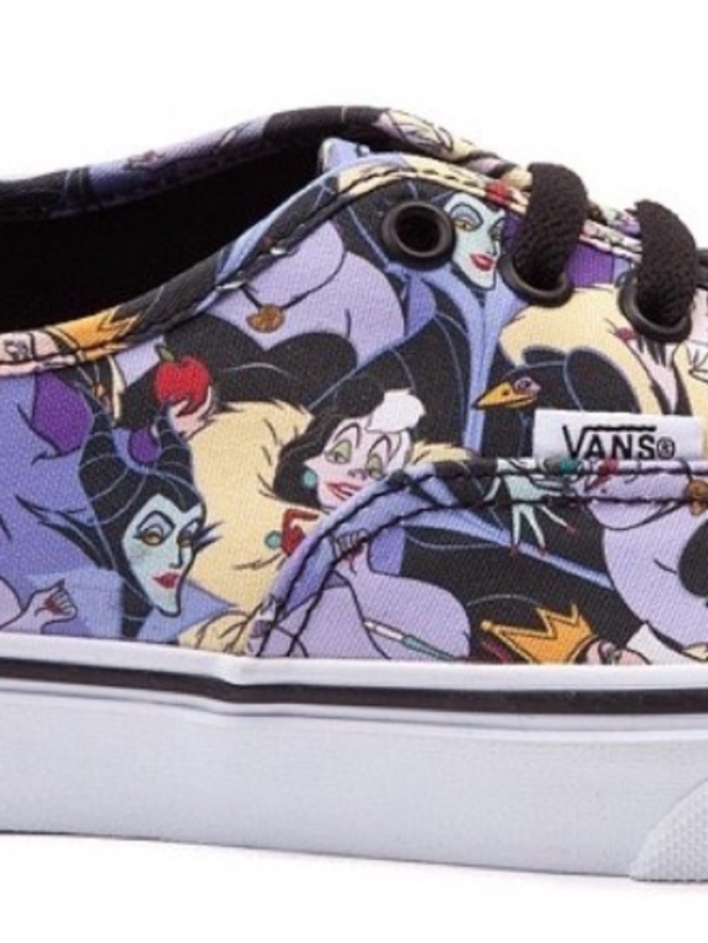 Vans x Disney “Villian” Low-Top Sneaker with Purple Disney Graphic